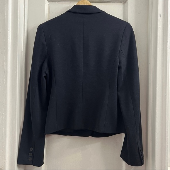 Vince Wool Navy Roll Sleeve Shrunken Knit Blazer 8 - Picture 3 of 6